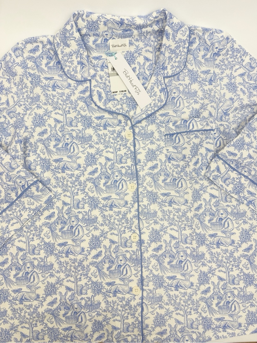 BedHead PJs X Anthropologie Fairytale Forest Pajama Set Blue White Two (2) Piece - Picture 7 of 16
